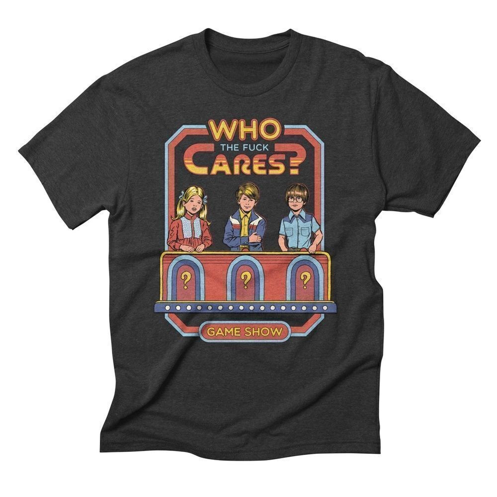 THREADLESS "Who Cares?" Unisex Novelty T- shirt. Size S